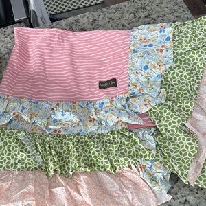 Matilda Jane Pink and Green Floral Ruffled Throw